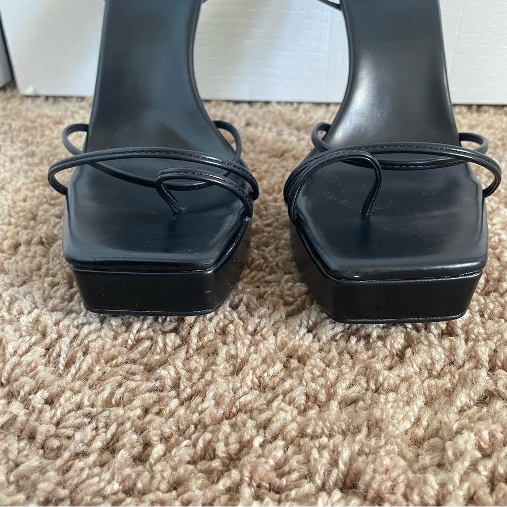Jeffrey Campbell Prima Donna Platform Tie Up Sandals Heels Women’s 9.5 Black Y2K - Picture 5 of 12